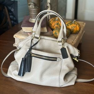 Coach Winter White Cream and Black Crossbody Large Bag